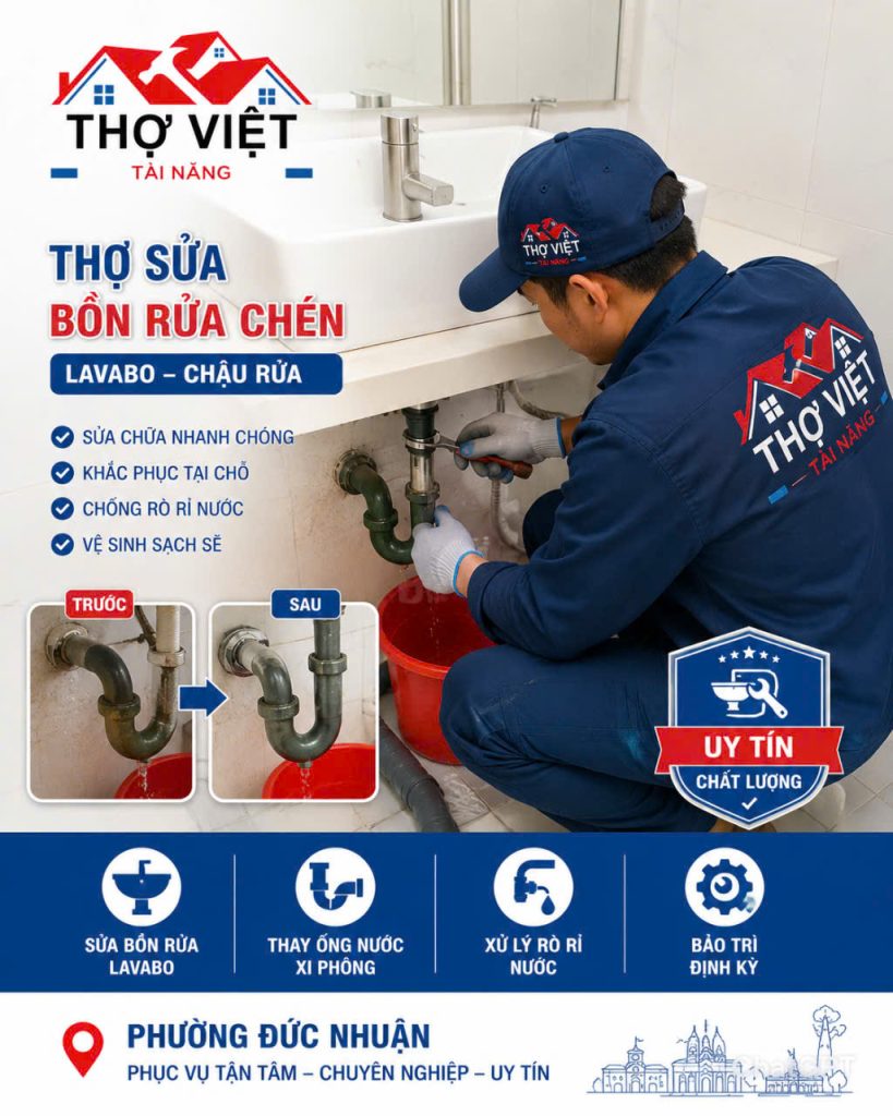 Thợ Chuyên Sửa Lavabo, Bồn Rửa Chén Tại Phường Đức Nhuận